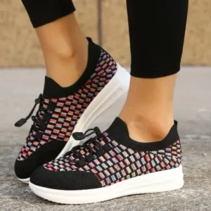 Bliklik Women Fashion Fly Knit Breathable Fashion Sneakers