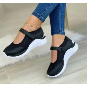 Bliklik Casual Velcro Platform Plus Size Mesh Sneakers