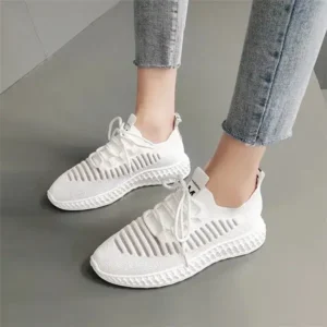 Bliklik Women Fashion Mesh Cloth Lace-Up Sneakers