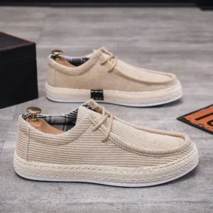 Bliklik Men'S Fashion Breathable Stripe Canvas Shoes