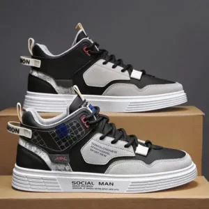 Bliklik Men'S Fashion High Top Color Block Sneakers