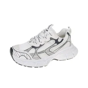 Bliklik Women Fashion Distinctive Color Changing Lace-Up Comfortable Breathable Thick-Soled Sneakers