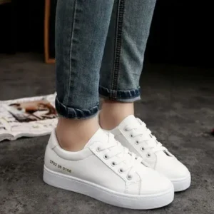 Bliklik Summer Women Fashion Casual Solid Color Thick-Soled Canvas Sneakers