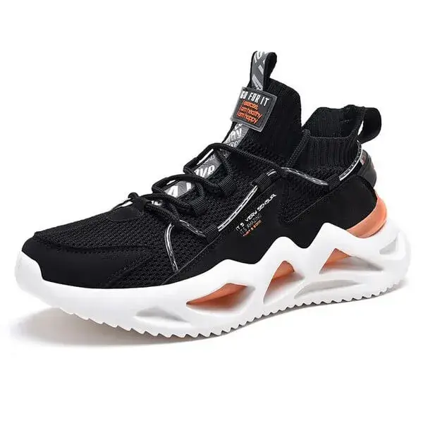 Bliklik Men Spring Autumn Fashion Casual Colorblock Mesh Cloth Breathable Rubber Platform Shoes Sneakers