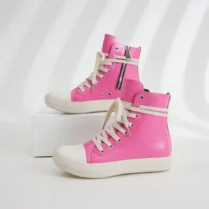 Bliklik Women Fashion Rose Faux Leather High Top Shoes