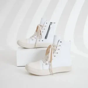 Bliklik Women Fashionable Hip Hop White High Top Sneakers