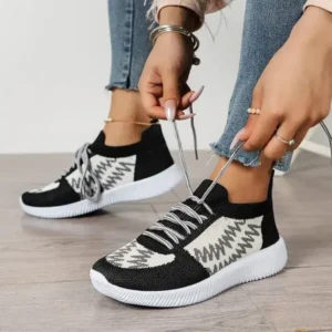 Bliklik Women Fashion Color Block Mesh Platform Sneakers